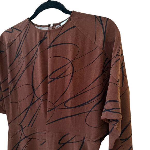 \NWT Tuckernuck Women's Chocolate Twombly Bex Midi Dress Size Medium Waist Belt - Picture 6 of 6